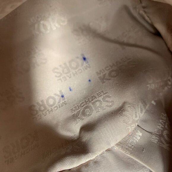 MICHAEL Michael Kors Fulton Large Purple Leather Shoulder Handbag Belted Sides - Picture 16 of 16